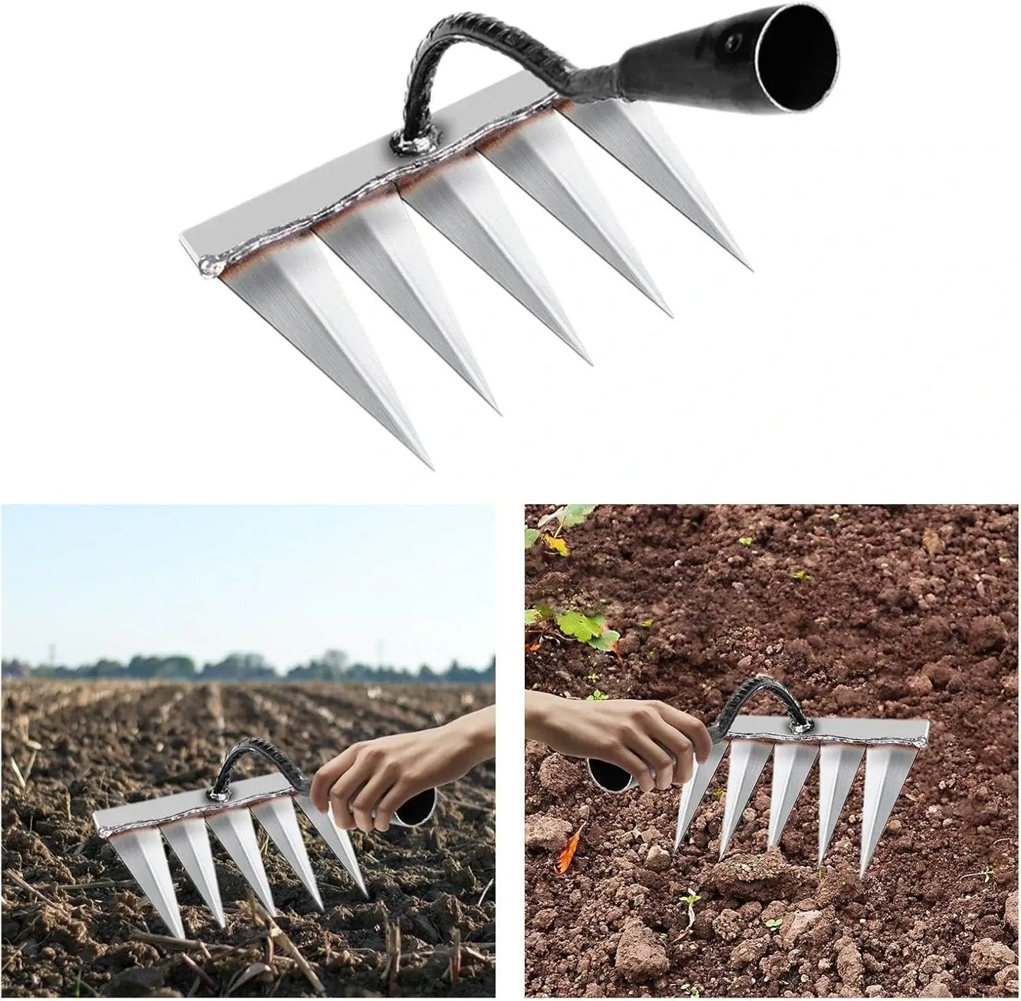 Carbon Steel Garden Weeding Rake