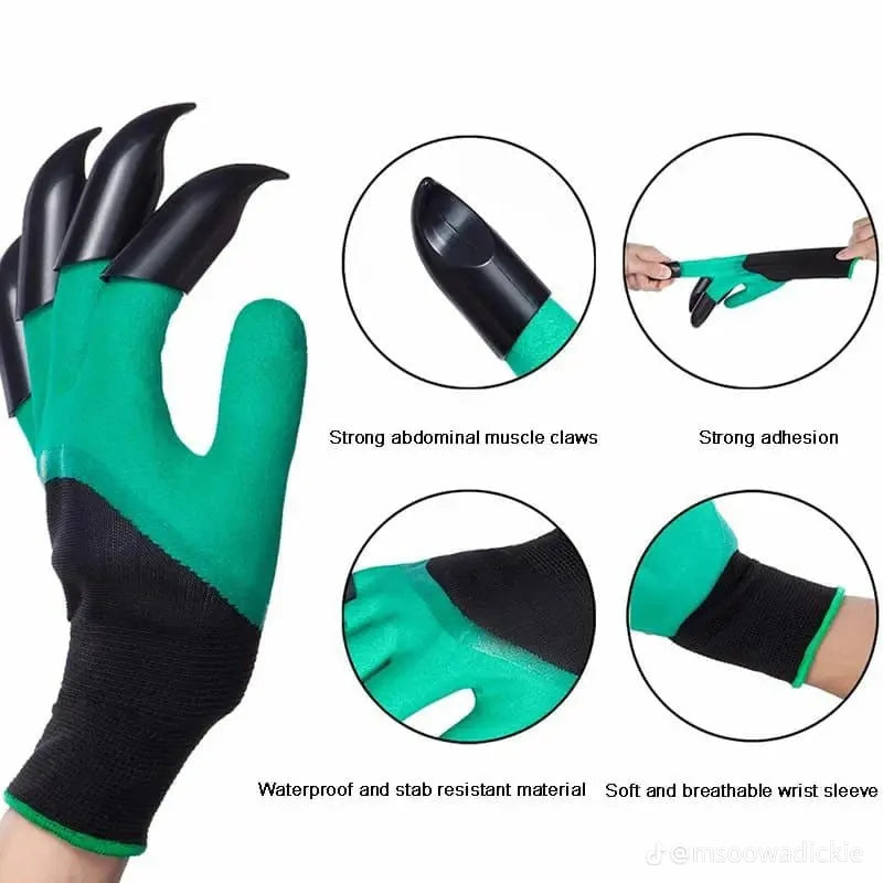 Waterproof Gardening Gloves With Claws: 1 Pair