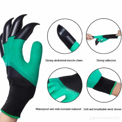 Waterproof Gardening Gloves With Claws: 1 Pair